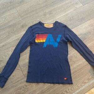Aviator Nation Navy Long Sleeve with Colorful Logo